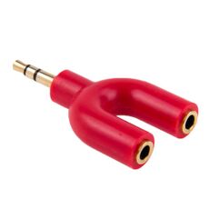 Adattatore splitter stereo maschio da 3,5 mm a doppio adattatore stereo femmina da 3,5 mm (rosso)