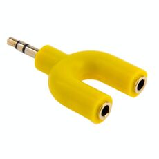 Adattatore splitter stereo maschio da 3,5 mm a doppio adattatore stereo femmina da 3,5 mm (giallo)