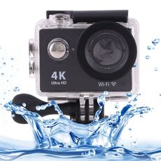 H9 4K Ultra HD1080P Fotocamera sportiva WiFi con schermo LCD da 12 MP da 2 pollici, obiettivo grandangolare da 170 gradi, impermeabile da 30 m (nero)