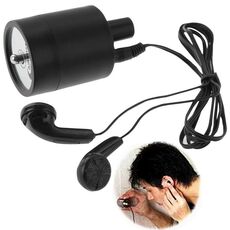 Potente wiretap audio Ascolta Ascolta dispositivo Piega dell'orecchio Amplificatore da parete Porta da parete Sorveglianza Sorveglianza con auricolare (nero)