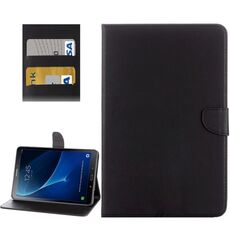 Per Galaxy Tab 10.1 A (2016) / P580 semplice Custodia in pelle Flip Style orizzontale con il supporto e slot per schede e portafoglio (nero)