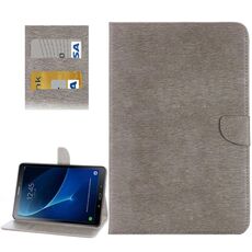 Per Galaxy Tab 10.1 A (2016) / P580 semplice Custodia in pelle Flip Style orizzontale con il supporto e slot per schede e portafoglio (grigio)