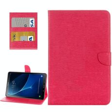 Per Galaxy Tab A 10.1 (2016) / P580 Custodia in pelle con flip orizzontale stile semplice con supporto, slot per schede e portafoglio (magenta)