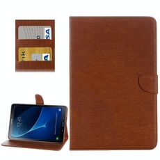 Per Galaxy Tab A 10.1 (2016) / P580 Custodia in pelle con flip orizzontale stile semplice con supporto, slot per schede e portafoglio (marrone)