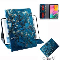 Custodia in pelle con vibrazione orizzontale motivo fiori di albicocca per Galaxy Tab A 10.1 (2019) T510 / T515, con supporto, slot per schede e portafoglio