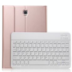 Custodia in pelle con tastiera magnetica Bluetooth rimovibile ultrasottile A590 per Galaxy Tab A 10.5 T590 / T595, con supporto (oro rosa)
