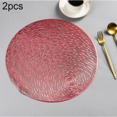 2 pezzi Tovagliette alla moda rotonde vuote Tovagliette in PVC per tazza da caffè (rosso)