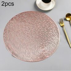 2 pezzi Tovagliette rotonde alla moda Tovagliette in PVC Tovagliette per tazza da caffè (oro rosa)