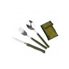 Mini set di stoviglie portatile set di posate pieghevoli per esterni con cucchiaio forchetta coltelli per campeggio picnic in acciaio inossidabile (verde)