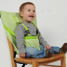Seggiolino portatile per bambini Seggiolino per bambini Pieghevole da viaggio lavabile per neonati Seggiolino da pranzo Cintura di sicurezza (verde)