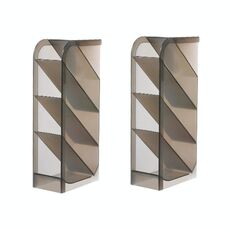 2 PCS Multifunzione 4 Griglia Portapenne da tavolo Custodia da ufficio per scuola Custodia in plastica trasparente Portapenne da scrivania (Inserto diagonale grigio)