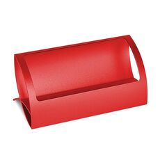 Porta biglietti da visita creativi in ​​metallo Portabanconote per display da ufficio Porta biglietti da visita Accessori da scrivania Clip per supporto (rosso)