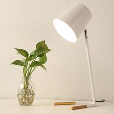Lampada da tavolo a LED accattivante Lampada da comodino moderna creativa e minimalista per camera da letto Lampada da tavolo per studio per studenti (bianca)