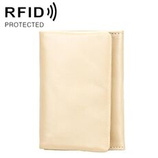 2031 Antimagnetic RFID Multifunzionale Donna Chiusura con fibbia Portafoglio a mano di grande capacità con slot per schede (albicocca)