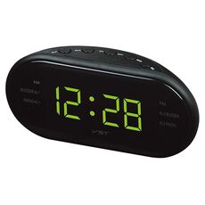 Sveglia digitale a LED con radio ovale (gialla)