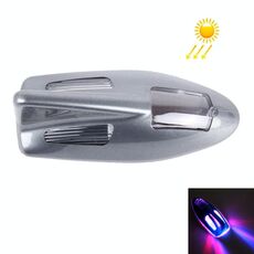 Luce solare colorata anti collisione pinna di squalo fanale posteriore per auto LED lampeggiante spia di avvertenza (grigio)