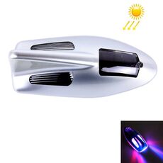 Luce solare colorata anti collisione pinna di squalo fanale posteriore per auto LED lampeggiante spia di avvertenza (argento)