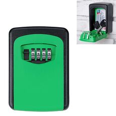 Scatola portachiavi da parete con blocco password in metallo a 4 cifre (verde)