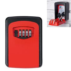 Scatola portachiavi da parete con blocco password in metallo a 4 cifre (rosso)