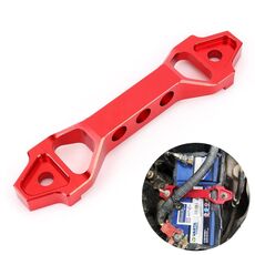 Staffa a morsetto per batteria in acciaio inossidabile ad arco corto per auto universale, dimensioni: 18,2 x 4,5 x 2 cm (rosso)
