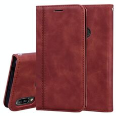 Per Huawei Honor 8A / Y6 (2019) Custodia in pelle PU con vibrazione orizzontale magnetica aziendale smerigliata con supporto, slot per scheda e cordino (marrone)