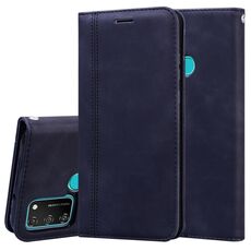 Per Huawei Honor 9A Custodia in pelle PU con vibrazione orizzontale magnetica aziendale smerigliata con supporto, slot per schede e cordino (nero)