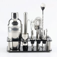Strumenti per shaker per cocktail 18 in 1 con supporto in acrilico`` Capacità: 750 ml