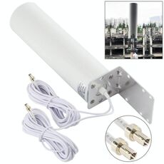 Antenna esterna a barilotto Omni 12DBi WiFi 4G LTE con TS9 maschio (bianco)