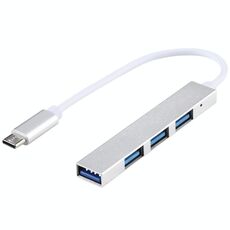 T-818 4 x adattatore da USB 3.0 a USB-C / Type-C HUB (argento)