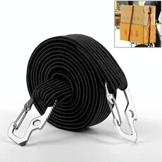 2 pezzi 2m nastro elastico in corda per reggiseno per bicicletta sedile posteriore con gancio (nero)