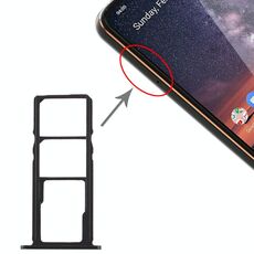 Vassoio scheda SIM + vassoio scheda SIM + vassoio scheda micro SD per Nokia 3.2 TA-1156 TA-1159 TA-1164 (nero)