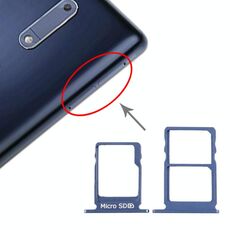 Vassoio scheda SIM + Vassoio scheda SIM + Vassoio scheda micro SD per Nokia 5 / N5 TA-1024 TA-1027 TA-1044 TA-1053 (blu)