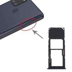 Vassoio per scheda SIM per Samsung Galaxy A21s + vassoio per scheda Micro SD (nero)