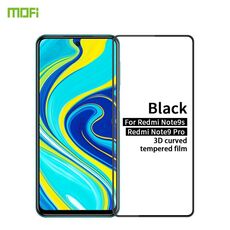 Per Xiaomi Redmi Note 9S / Note 9 Pro MOFI 9H Pellicola in vetro temperato con schermo curvo 3D a prova di esplosione (nero)