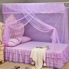 Tetto quadrato con zanzariera a una porta per dormitorio studentesco, dimensioni: 1,2x1,9x1,6 metri (viola)