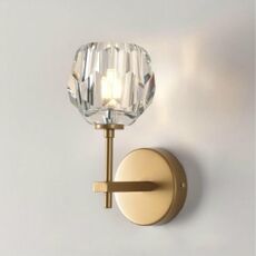 Lampada da parete Villa Hotel Lampada da parete Camera da letto Comodino Lampada da parete in cristallo, Alimentazione: luce calda LED5W (Single Head Gold)