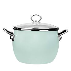 Pentola per zuppa smaltata Pentola per integratori alimentari non rivestita per fornello a induzione (verde)