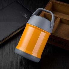 Contenitore per il pranzo portatile per conservazione del calore per studenti in acciaio inossidabile, capacità: 560 ml (arancione)