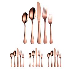 Set di posate da bistecca di posate in acciaio inossidabile 20 in 1, specifica: oro rosa
