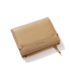 928010 Portamonete smerigliato all-match con fibbia multi-card Portafoglio donna con cerniera corta (colore tè al latte)