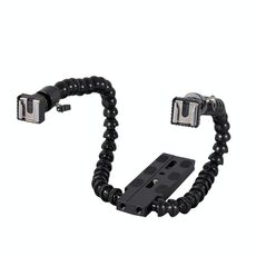 Staffa flessibile per supporto per staffa flash hot shoe a doppio braccio