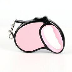 Guinzaglio per cani portatile con trattore retrattile automatico con corda di trazione grande 5 m (rosa)