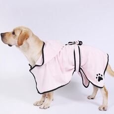 Dog Water Absorbing Towel Cat Bath Towel Bathrobes Pet Supplies XS(Pink)
