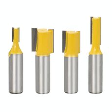 4 PCS / Set Lavorazione del legno Engraving Double-Block Dritto Coltello Dritto Trimming Machine 1/2 Fresatura Cutter Testa