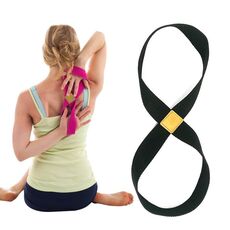 2 PCS Yoga Stretch Belt Belt Cotton Spessore Mobius Strip (nero)