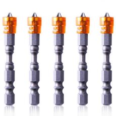 5 pz 65mm bobina magnetica in acciaio legato croce bit testa singola trapano elettrico cacciavite elettrico testa (arancione)