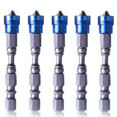 5 pezzi 65mm bobina magnetica in acciaio legato croce bit testa singola trapano elettrico cacciavite elettrico testa (blu)