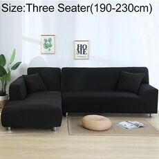 Divano All-inclusive Set universale Copridivano completo Aggiungi un pezzo di federa, dimensioni: tre posti (190-230 cm) (nero)