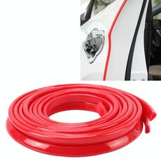 5,6 m Striscia decorativa per auto in gomma cromata Striscia decorativa per porte Guarnizione per finestra (rossa)