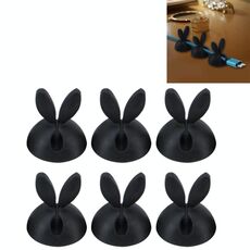 6 PCS CC-941 Supporto per clip per cavi a foro singolo a forma di coniglio, sistema di gestione dei cavi e soluzione per organizzare i cavi